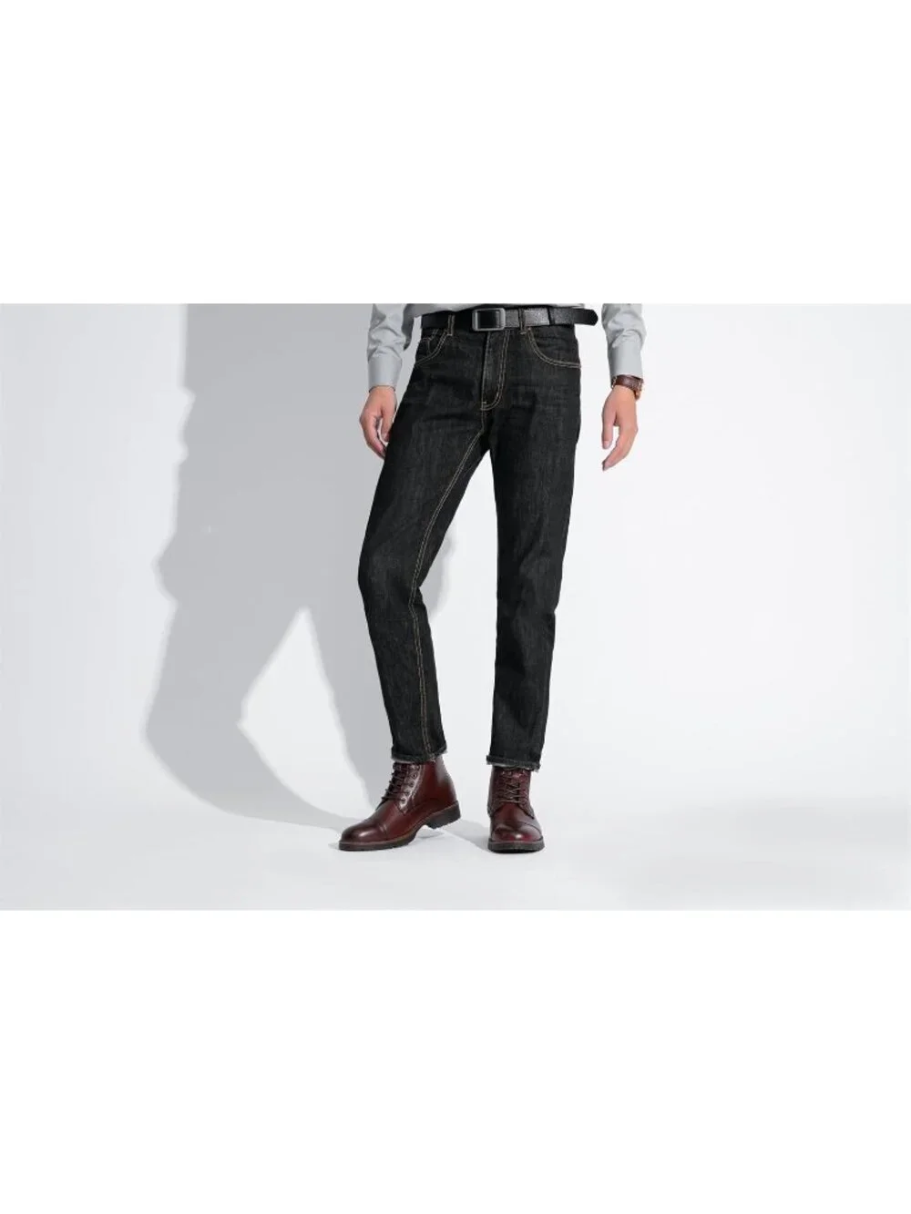 Men's Wine Red Boot Motorcycle Casual Boots for Men Zipper Fashion Chukka Boot